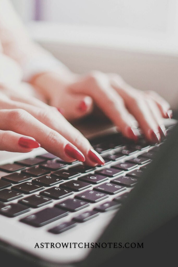 woman with red nails are wearching on the internet: jesus zodiac sign